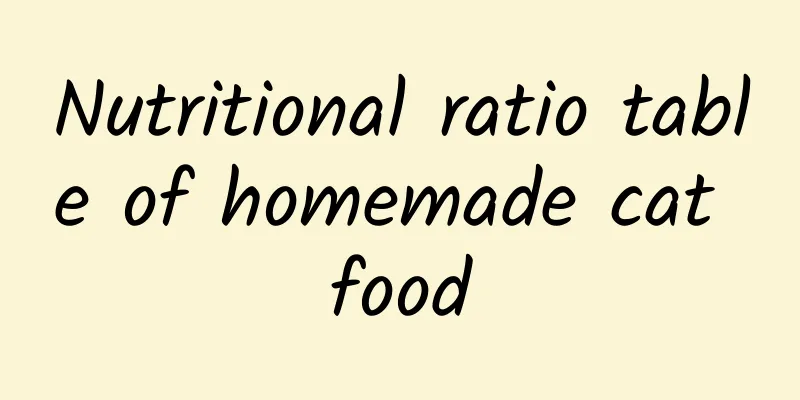 Nutritional ratio table of homemade cat food