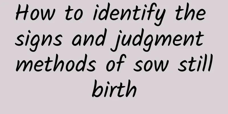How to identify the signs and judgment methods of sow stillbirth