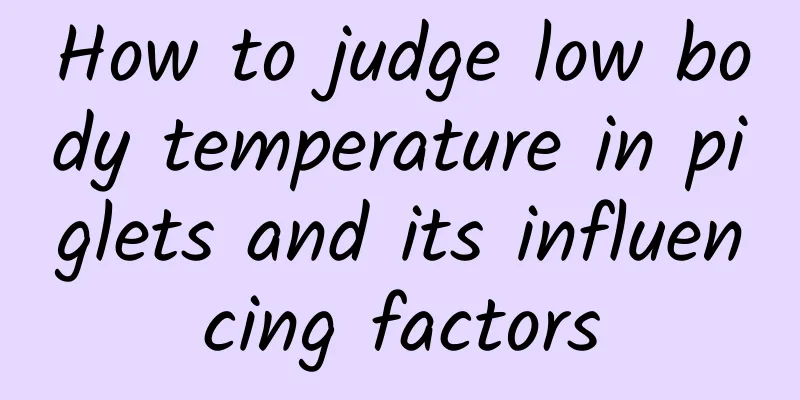 How to judge low body temperature in piglets and its influencing factors