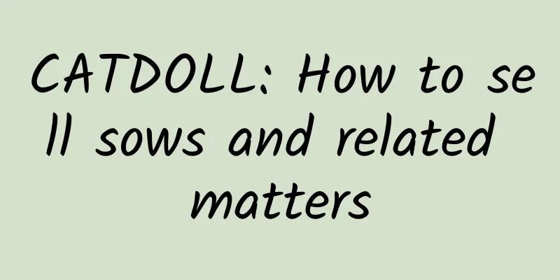 CATDOLL: How to sell sows and related matters