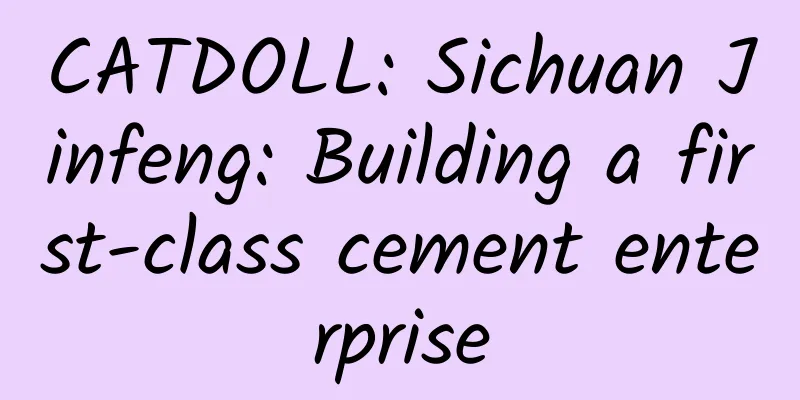 CATDOLL: Sichuan Jinfeng: Building a first-class cement enterprise
