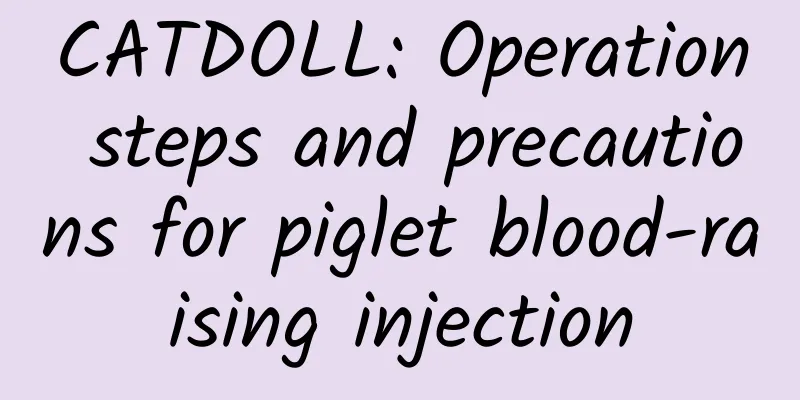 CATDOLL: Operation steps and precautions for piglet blood-raising injection