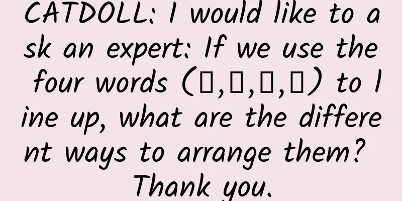 CATDOLL: I would like to ask an expert: If we use the four words (蜜,花,采,蜂) to line up, what are the different ways to arrange them? Thank you.