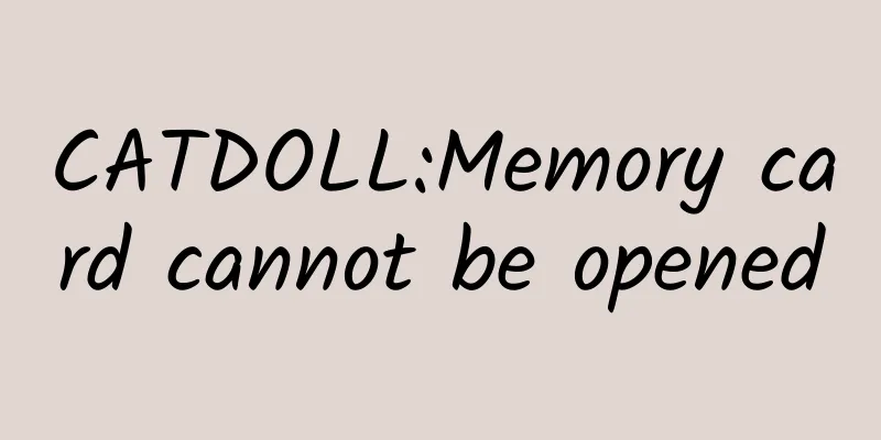 CATDOLL:Memory card cannot be opened