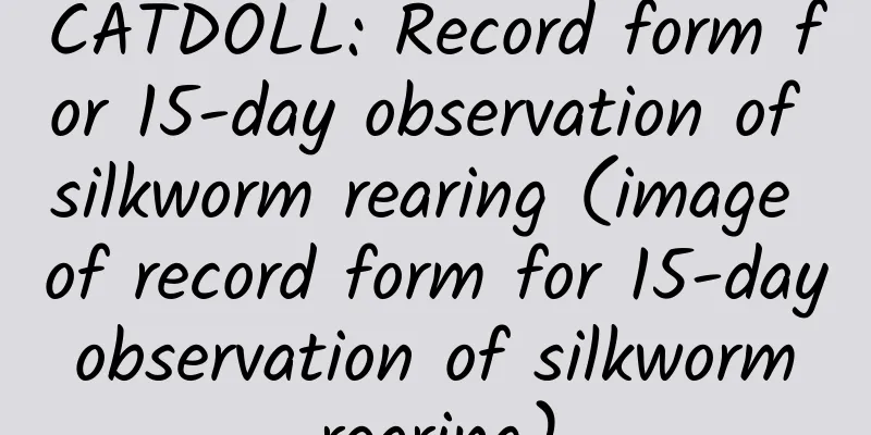 CATDOLL: Record form for 15-day observation of silkworm rearing (image of record form for 15-day observation of silkworm rearing)