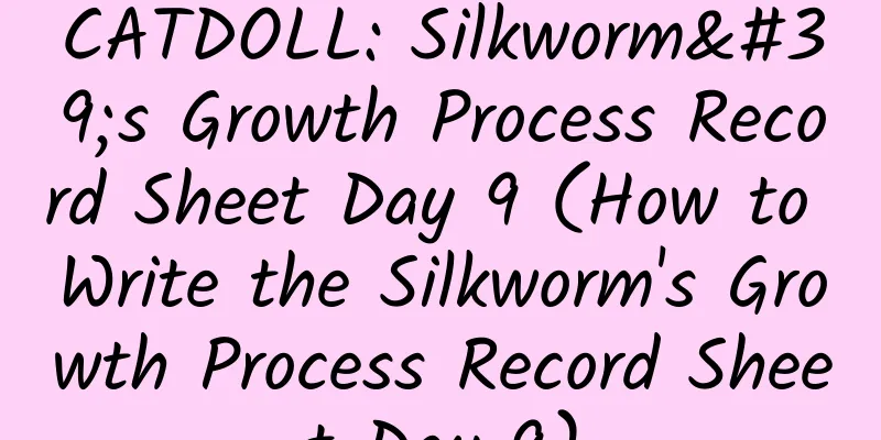 CATDOLL: Silkworm's Growth Process Record Sheet Day 9 (How to Write the Silkworm's Growth Process Record Sheet Day 9)