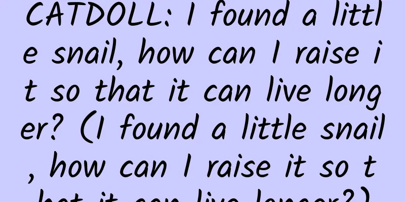 CATDOLL: I found a little snail, how can I raise it so that it can live longer? (I found a little snail, how can I raise it so that it can live longer?)