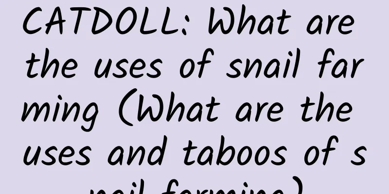 CATDOLL: What are the uses of snail farming (What are the uses and taboos of snail farming)