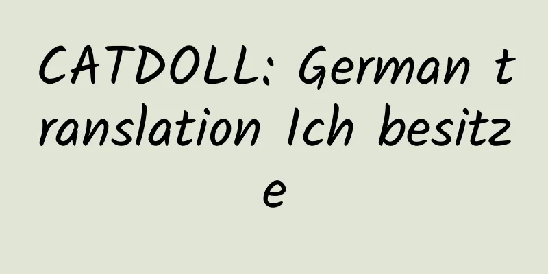 CATDOLL: German translation Ich besitze