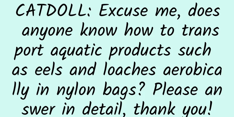 CATDOLL: Excuse me, does anyone know how to transport aquatic products such as eels and loaches aerobically in nylon bags? Please answer in detail, thank you!