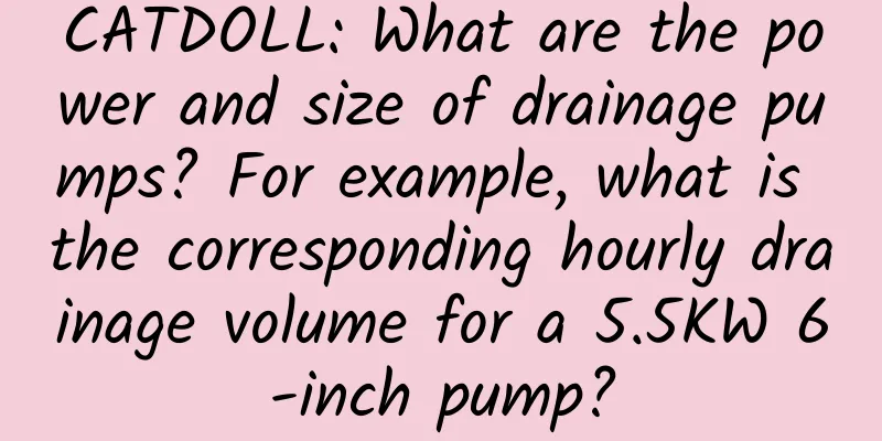 CATDOLL: What are the power and size of drainage pumps? For example, what is the corresponding hourly drainage volume for a 5.5KW 6-inch pump?