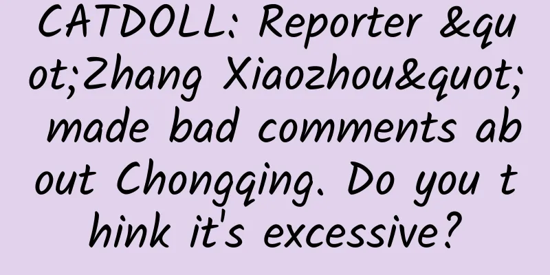CATDOLL: Reporter "Zhang Xiaozhou" made bad comments about Chongqing. Do you think it's excessive?