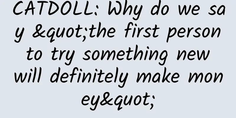 CATDOLL: Why do we say "the first person to try something new will definitely make money"