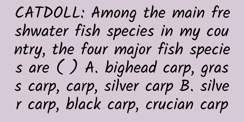 CATDOLL: Among the main freshwater fish species in my country, the four major fish species are ( ) A. bighead carp, grass carp, carp, silver carp B. silver carp, black carp, crucian carp